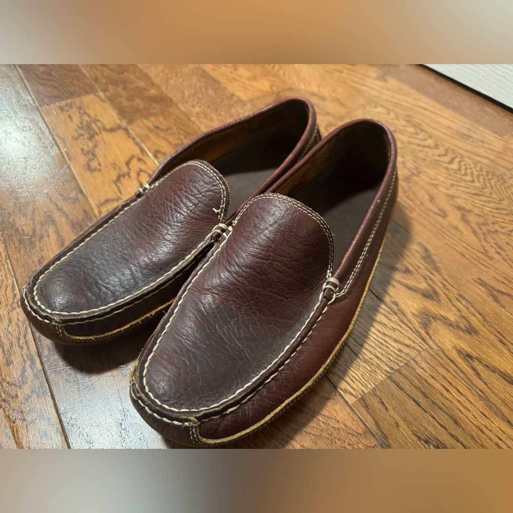 Duluth Men's Bison Leather Driving Moccasins in Brown 10 M